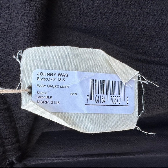 NWT Johnny Was Calme Easy Gauze Skirt Black Boho Resortwear - Picture 15 of 16